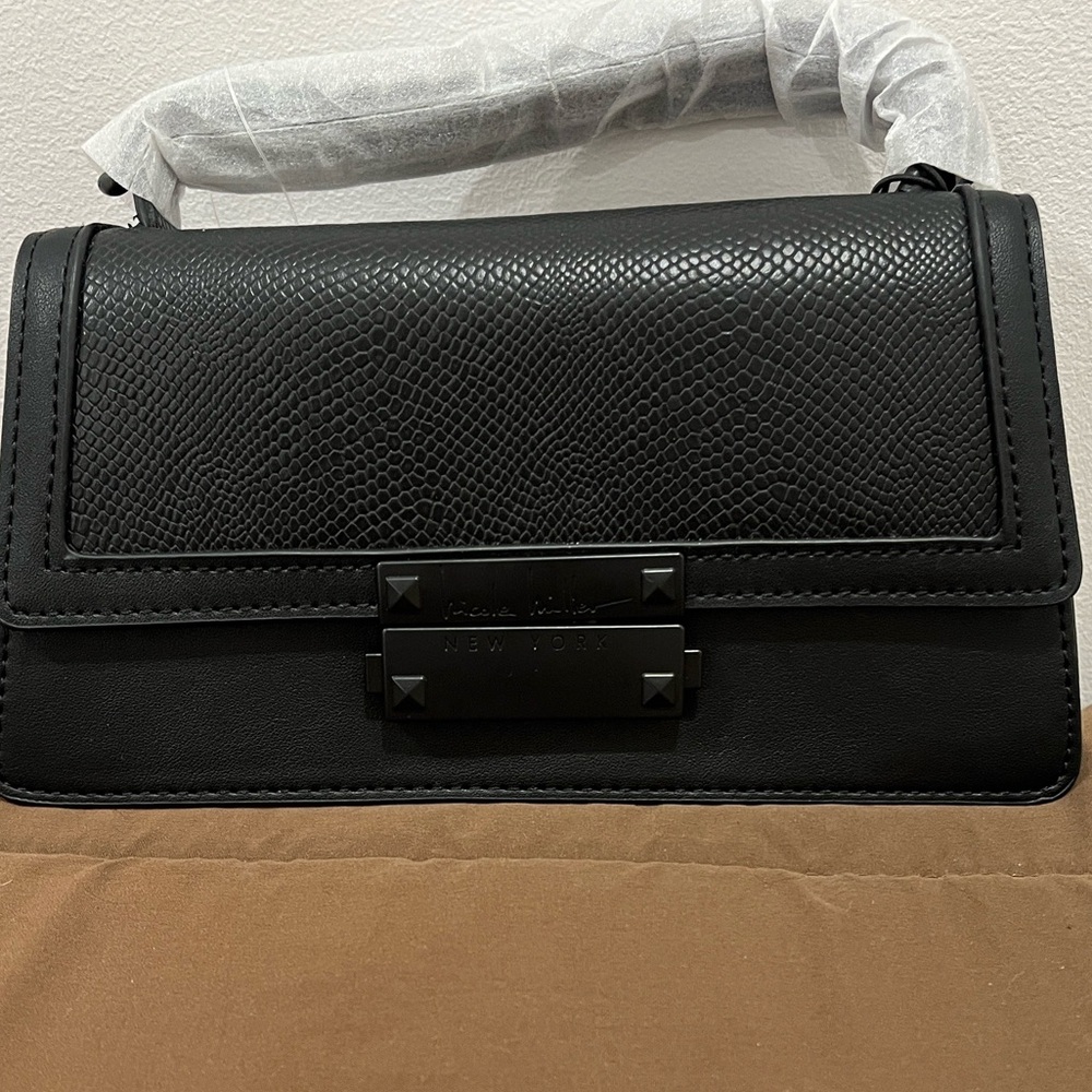 Nicole Miller NY Black Mini Clutch W/ Shoulder Strap NWT